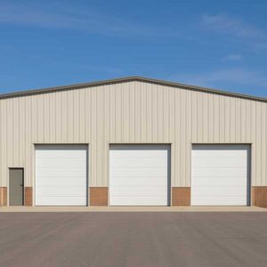 Large metal warehouse with roll-up doors in Virginia Beach