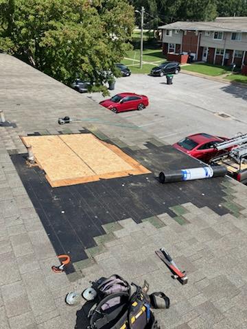 sheathing, tar paper and shingles replaced