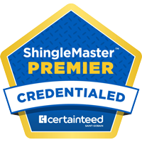 shinglemaster premier credntialed roofer badge