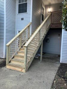 exterior stairs built on a multi family unit